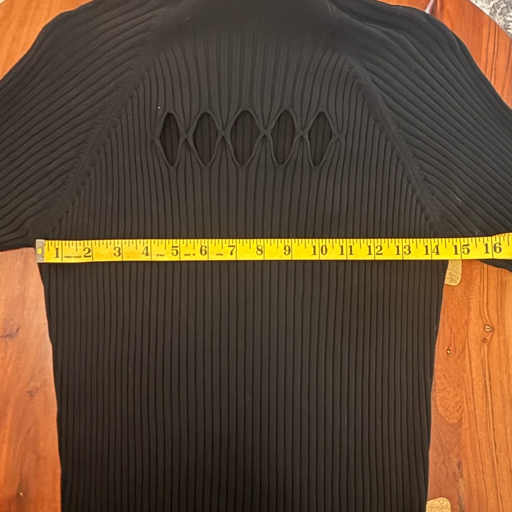 Black Ribbed Knit Sweater - Picture 3 of 5